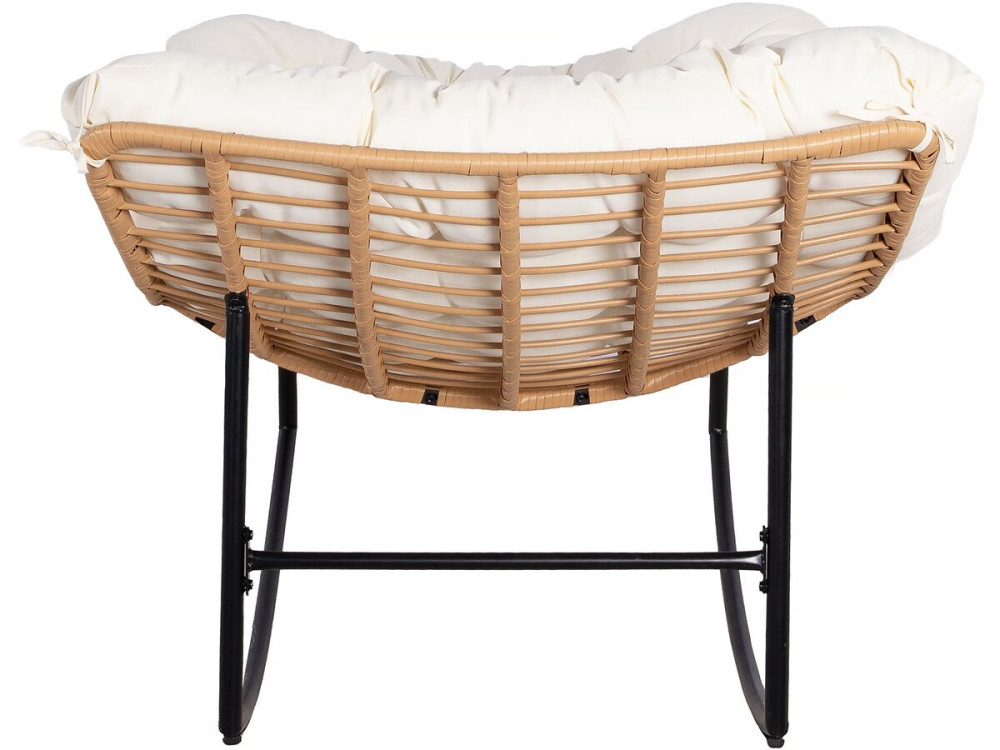 Silla mecedora "Papaya" con cojín para interior/exterior - Beige