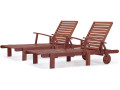 Juego de tumbonas pleglables - en madera exótica Tokyo -  Mahogany- Marrón caoba - Caoba