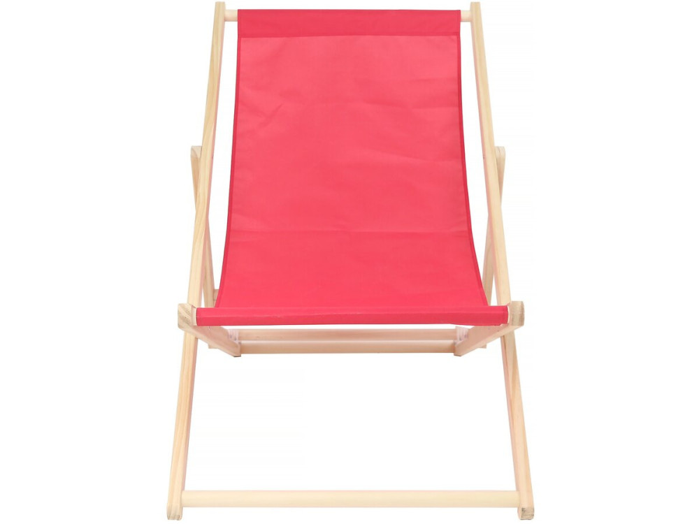Juego de 2 tumbonas de madera "Chilienne" - 107 x 56,5 x 81 cm - Rojo