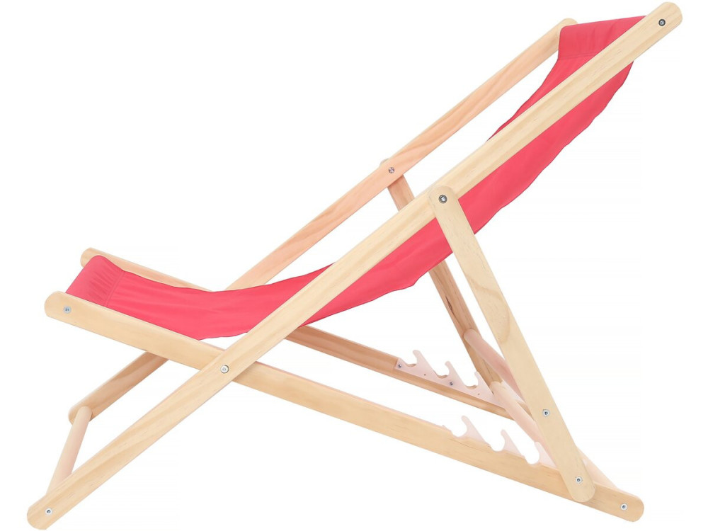 Juego de 2 tumbonas de madera "Chilienne" - 107 x 56,5 x 81 cm - Rojo