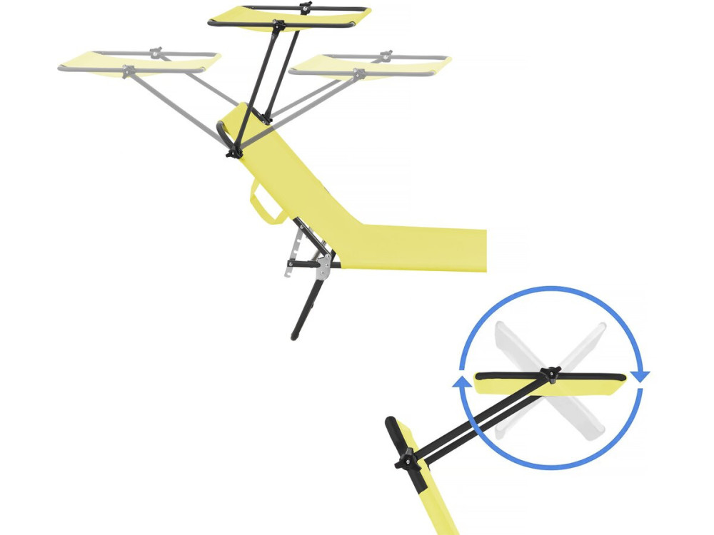 Tumbona plegable "Lazy" - Con sombrilla - Amarillo