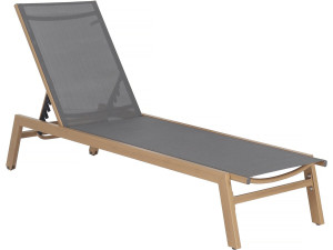 Tumbona de aluminio "Elysia" efecto madera - Gris