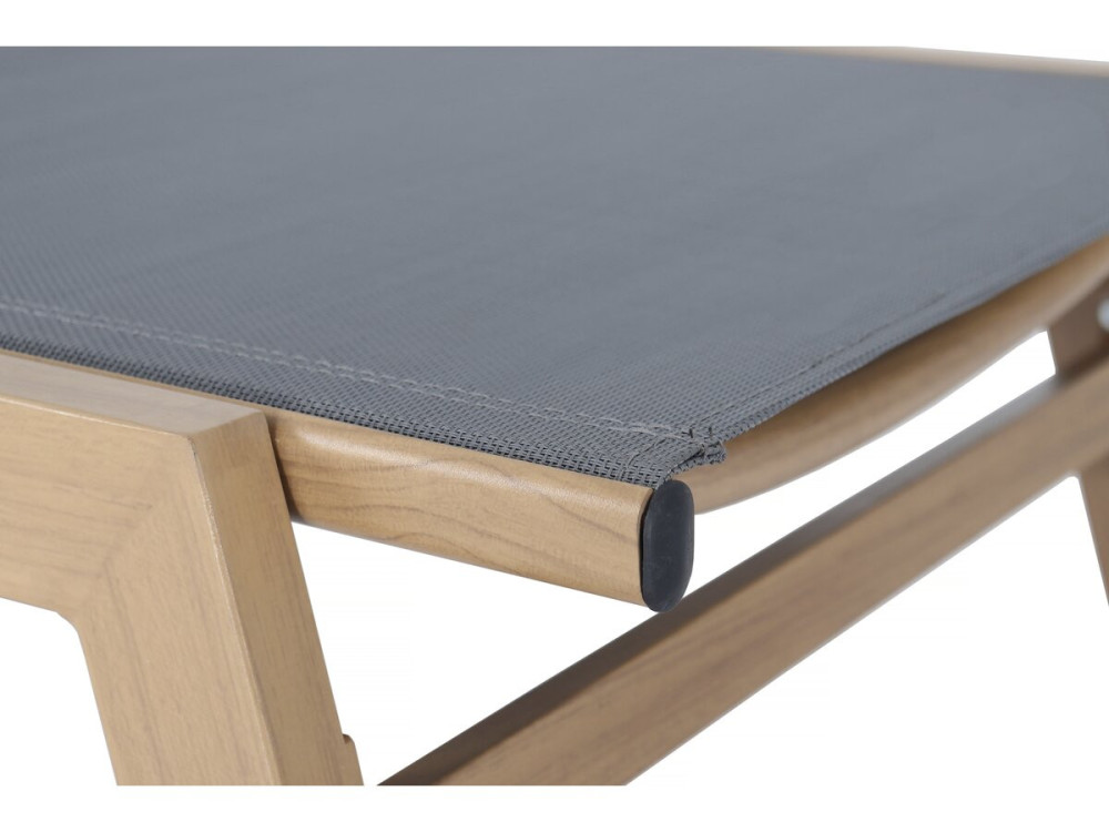 Tumbona de aluminio "Elysia" efecto madera - Gris