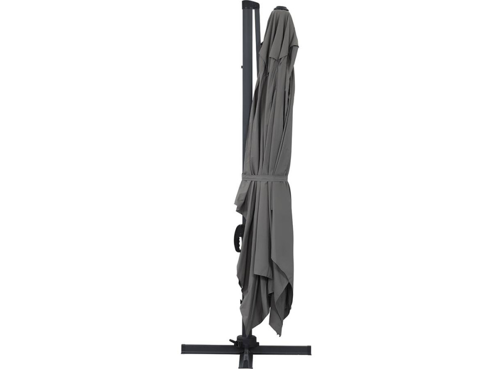 Parasol Lateral de jardín Alu “Sun 4” – Rectangular – 3 x 4 m – Gris + funda protectora