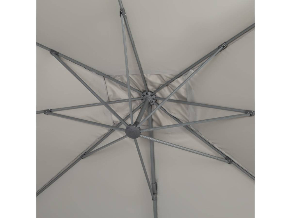 Parasol Lateral de jardín Alu “Sun 4” – Rectangular – 3 x 4 m – Gris + funda protectora