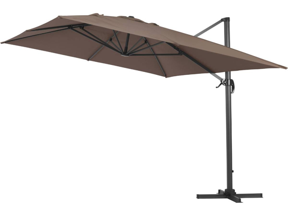 Parasol Lateral de jardín Alu “Sun 4” – Rectangular – 3 x 4 m – Topo + funda protectora