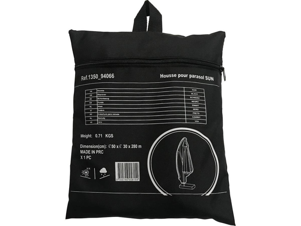 Parasol Lateral de jardín Alu “Sun 4” – Rectangular – 3 x 4 m – Topo + funda protectora