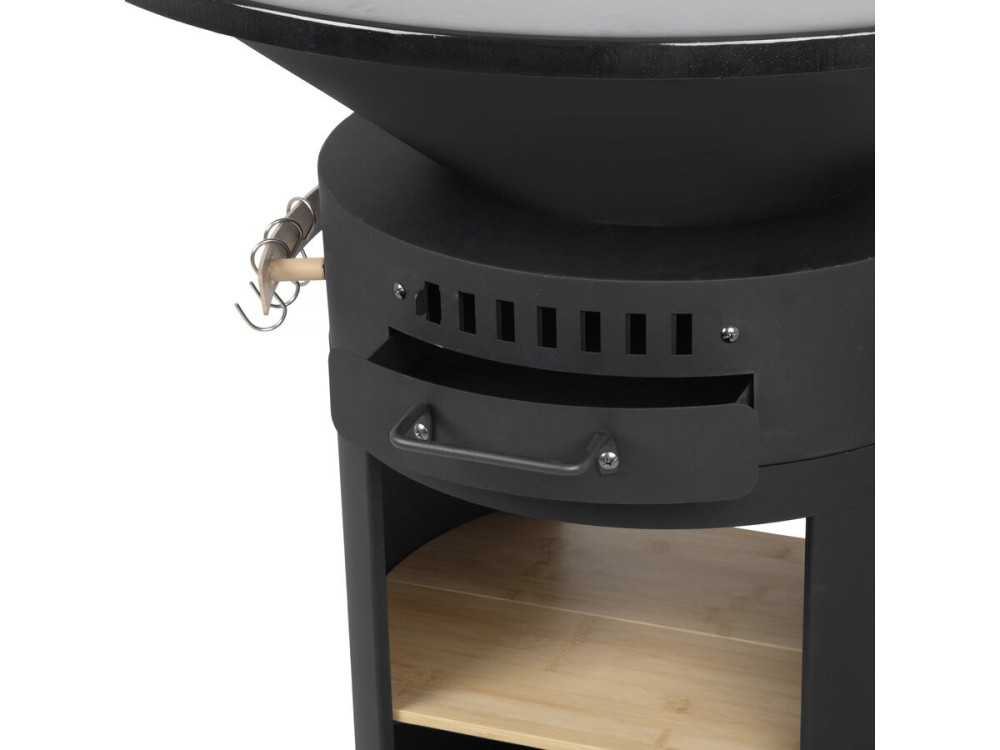 Brasero plancha con horno para pizza "César premium" - Ø 81 cm - Negro