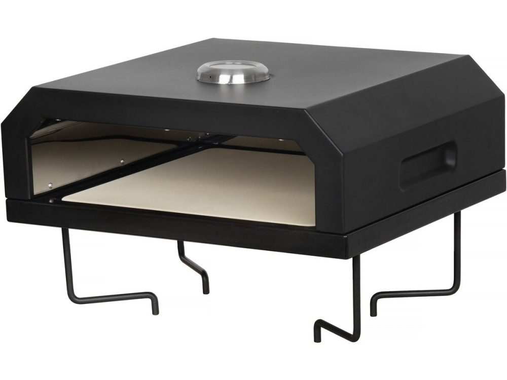 Brasero plancha con horno para pizza "César premium" - Ø 81 cm - Negro