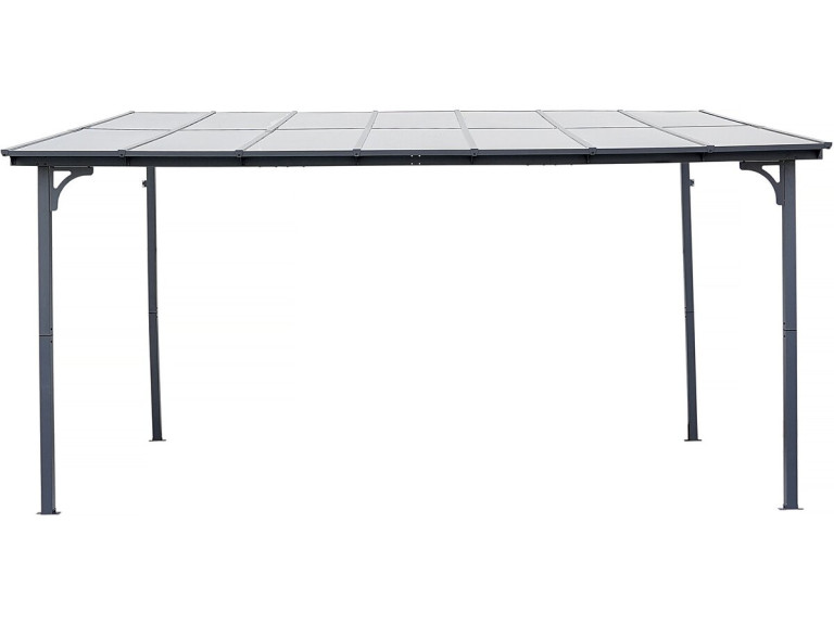Pérgola adosada "Marvin" - 4 x 3 m - 423 x 298 x 243 cm - Gris oscuro