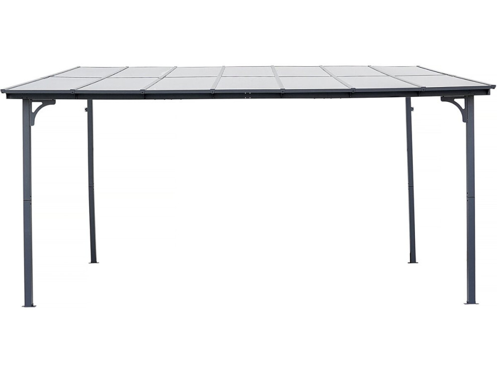 Pérgola adosada "Marvin" - 4 x 3 m - 423 x 298 x 243 cm - Gris oscuro