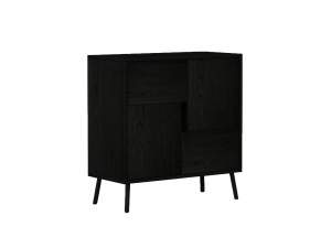 Armario multiusos de madera "Darien" - 76,5 x 35 x 79,5 cm - Madera negra
