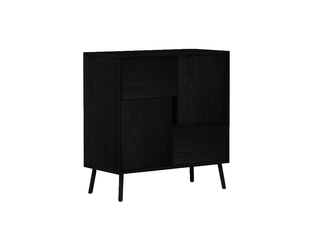 Armario multiusos de madera "Darien" - 76,5 x 35 x 79,5 cm - Madera negra
