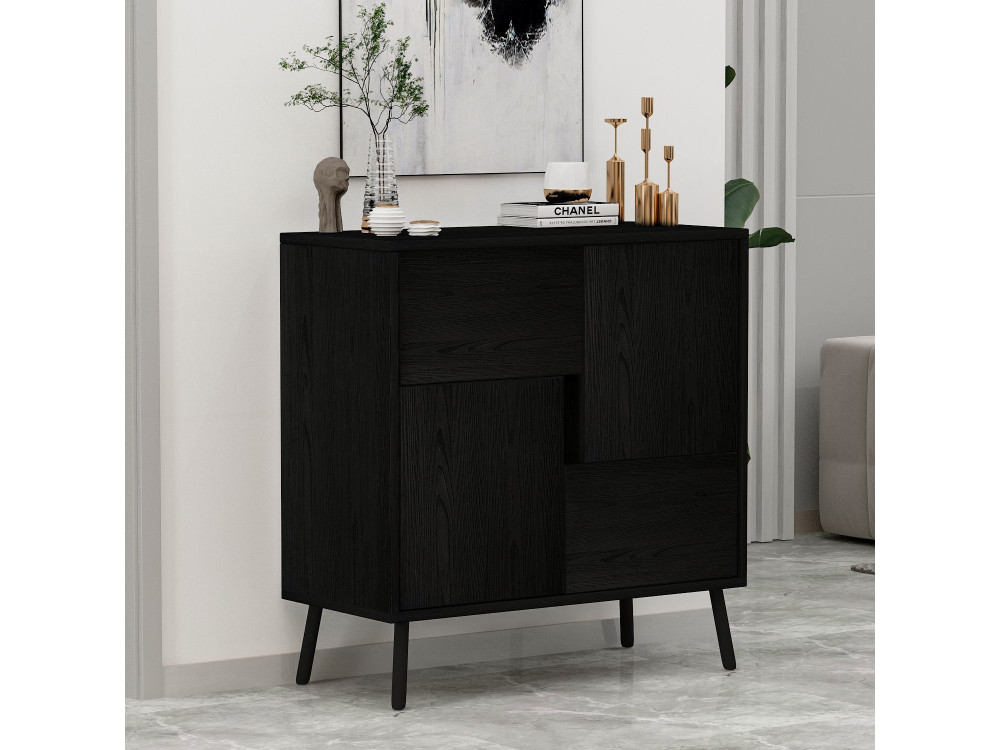 Armario multiusos de madera "Darien" - 76,5 x 35 x 79,5 cm - Madera negra