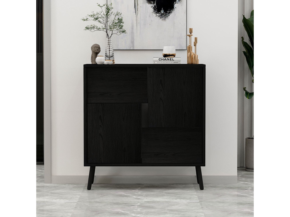 Armario multiusos de madera "Darien" - 76,5 x 35 x 79,5 cm - Madera negra