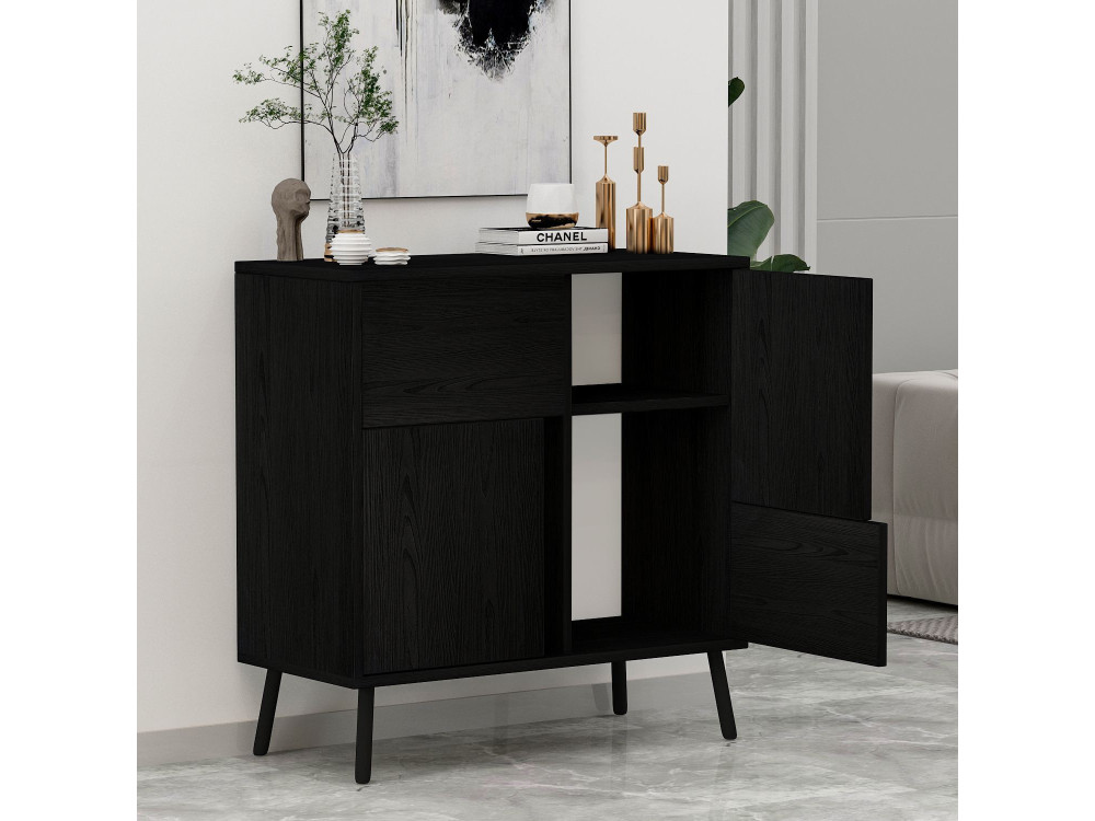 Armario multiusos de madera "Darien" - 76,5 x 35 x 79,5 cm - Madera negra