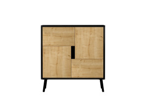 Armario multiusos de madera "Darien" - 76,5 x 35 x 79,5 cm - Madera negra