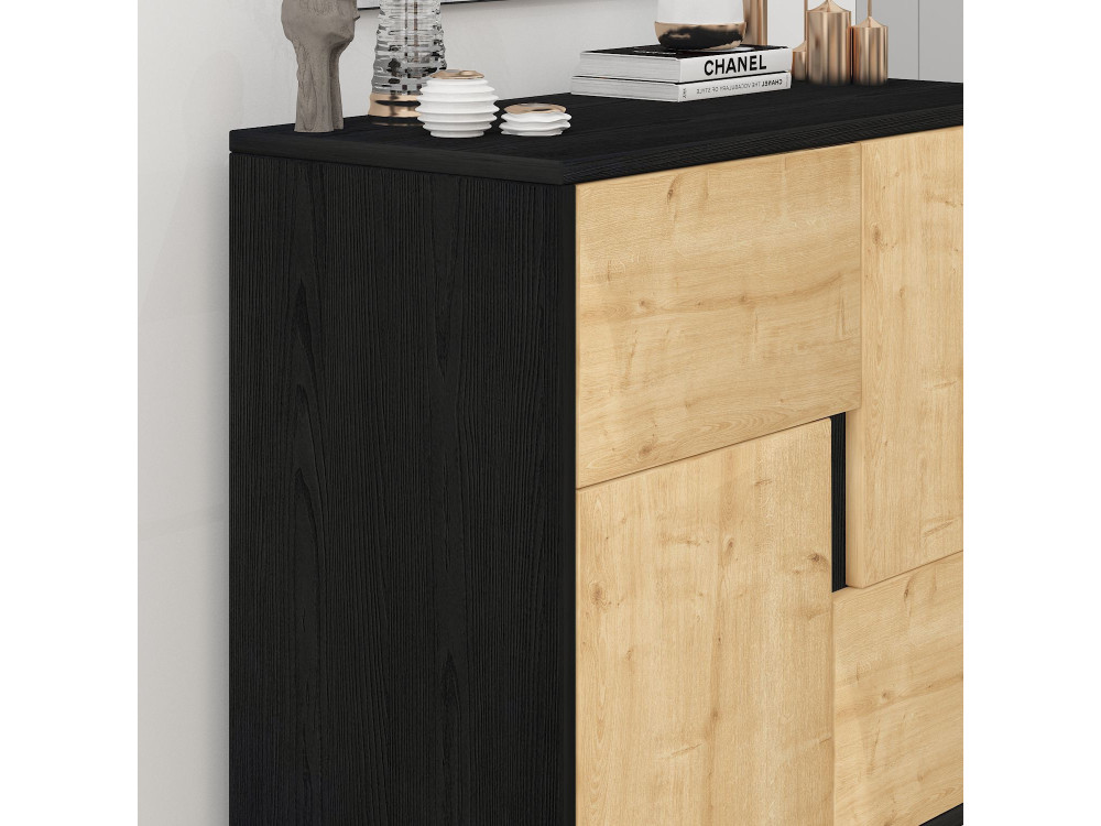 Armario multiusos de madera "Darien" - 76,5 x 35 x 79,5 cm - Madera negra