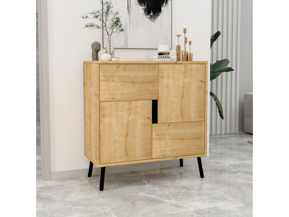 Aparador de madera "Darien" - 76 x 35 x 79 cm - Beige