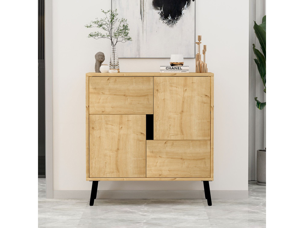 Aparador de madera "Darien" - 76 x 35 x 79 cm - Beige