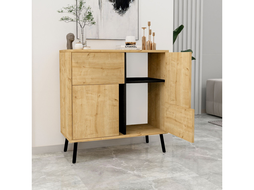 Aparador de madera "Darien" - 76 x 35 x 79 cm - Beige