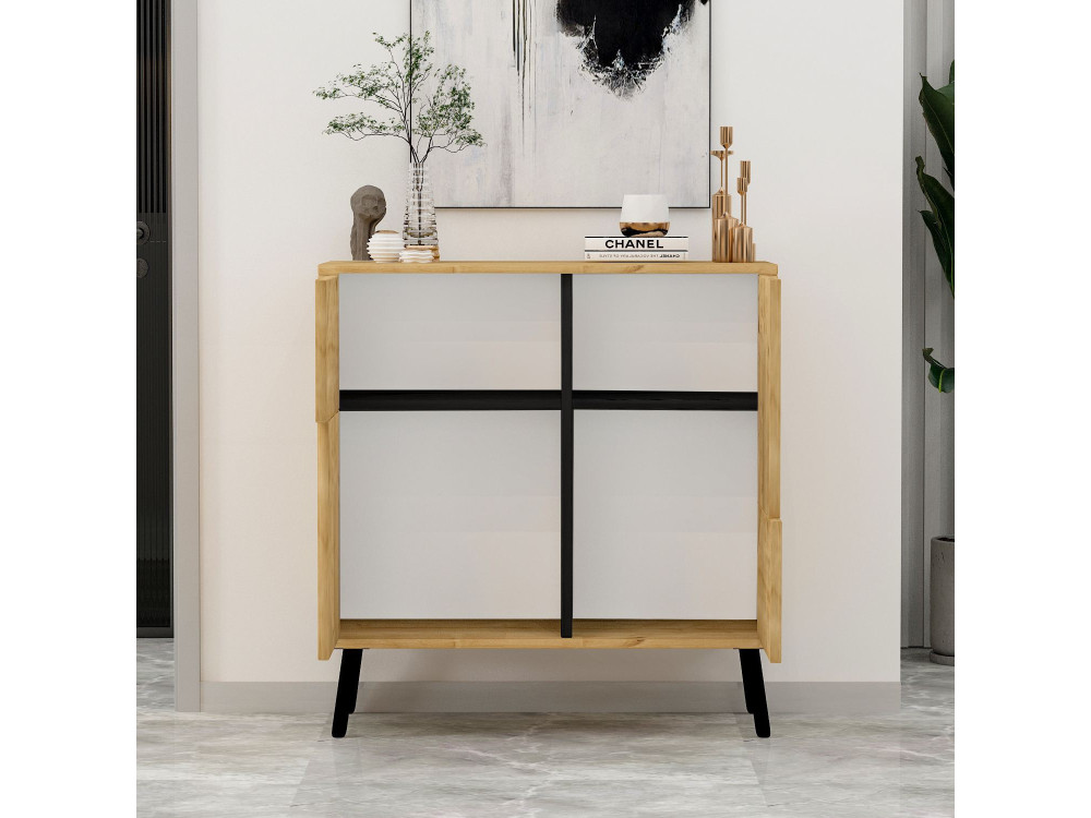 Aparador de madera "Darien" - 76 x 35 x 79 cm - Beige