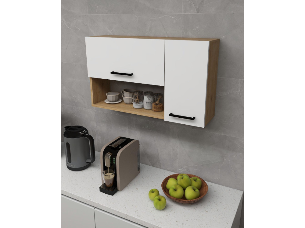 Aparador de madera "Akasya" - 90 x 24 x 52 cm - Blanco