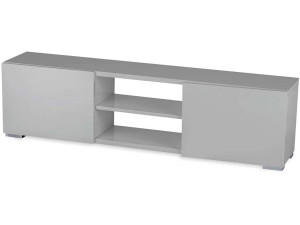 Mueble TV "Frida" en MDF lacado gris - 2 nichos y 2 puertas