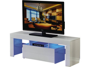 Mueble TV LED BORDA - 130 x 34 x 45 cm - Blanco