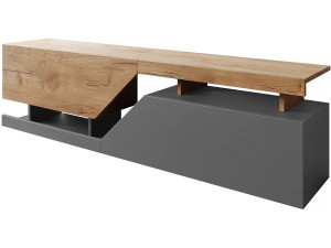 Soporte de TV "Ceelias" - 160 x 46 x 35 cm - Gris/Marrón