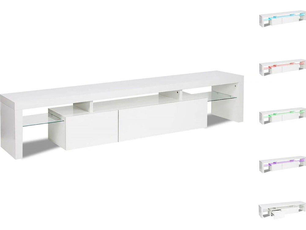 Tina" Soporte para TV LED lacado - 187,5 x 34 x 38 cm - Blanco