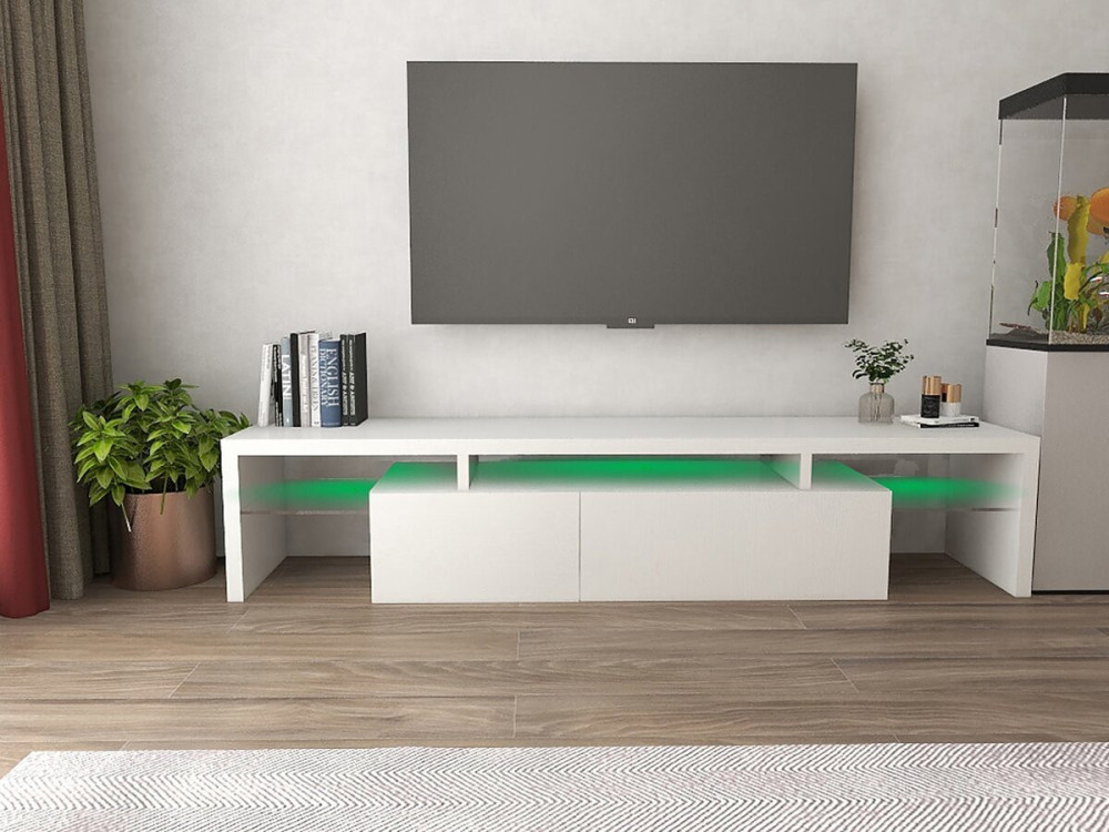 Tina" Soporte para TV LED lacado - 187,5 x 34 x 38 cm - Blanco