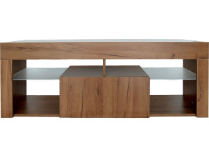 Mueble TV de diseño de madera "Hugo" - 140 x 40 x 50 cm - Marrón -