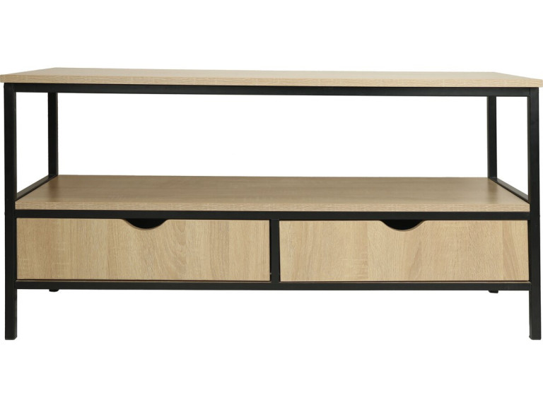 Mueble de TV estilo industrial con cajón "Detroit" - 113 x 40 x 55 cm - Beige