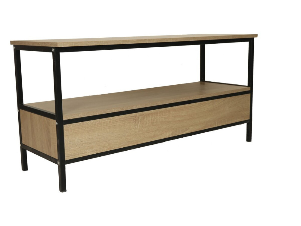 Mueble de TV estilo industrial con cajón "Detroit" - 113 x 40 x 55 cm - Beige