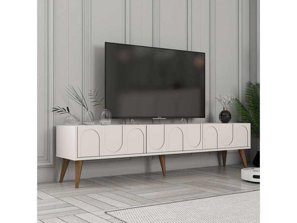 Soporte de TV de madera "Lyon" - 180 x 35 x 44 cm - CrèmeNoix