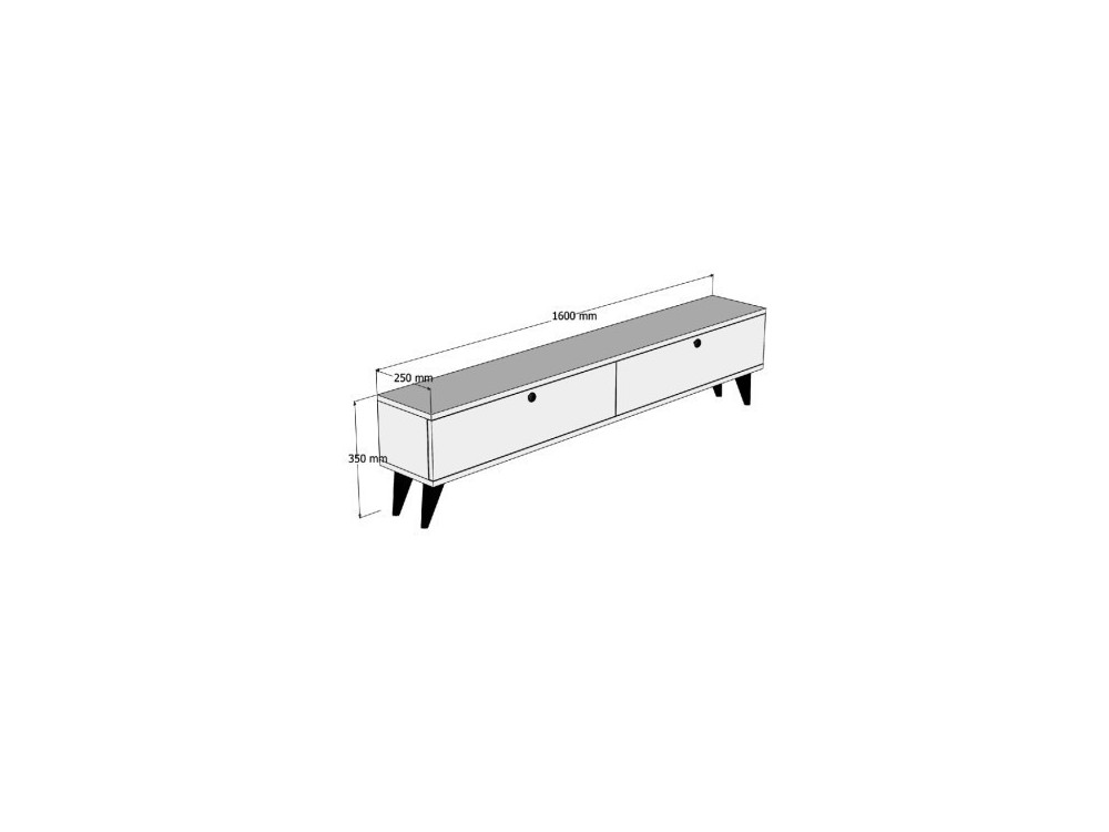 Soporte de TV de madera "Paris" - 160 x 25 x 40 cm - Blanco