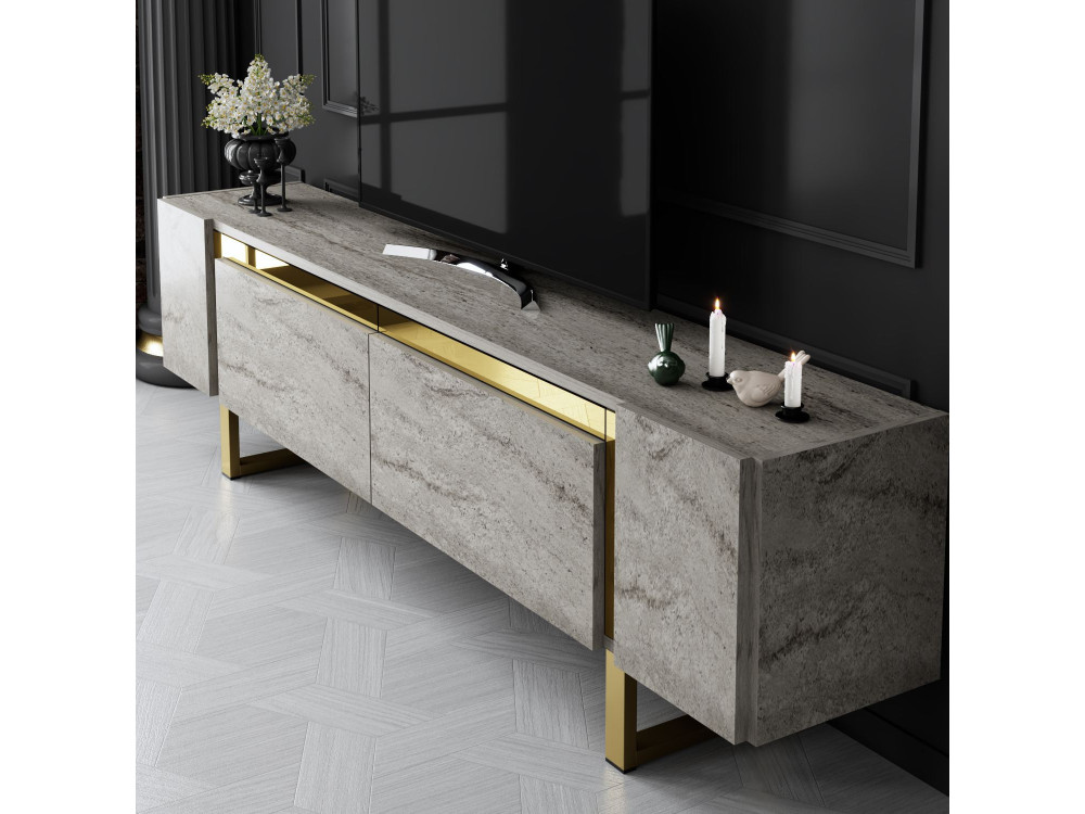 Soporte de TV de madera "Yildiz" - 180 x 30 x 50 cm - TravertinOr