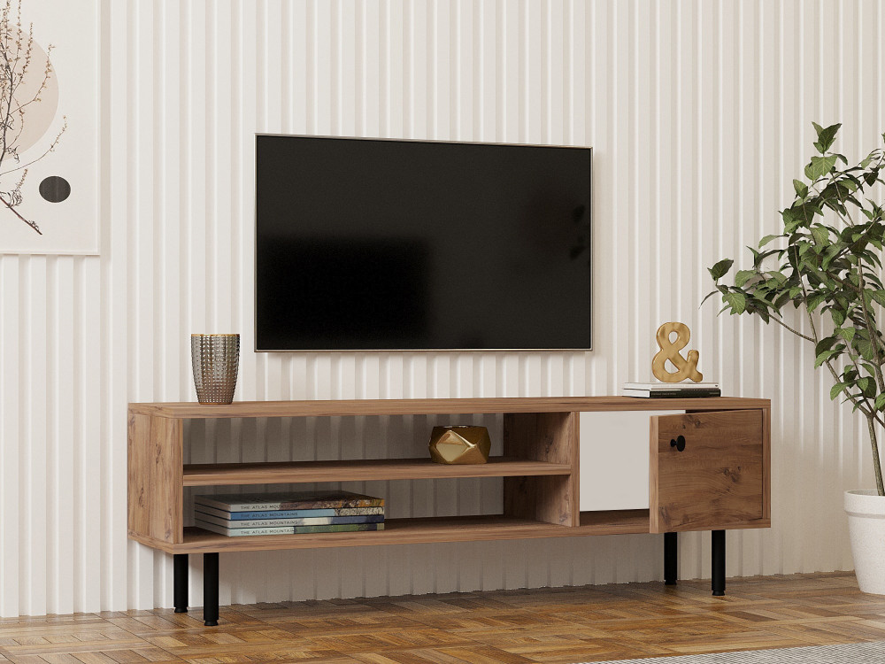 Soporte de TV de madera "Avila" - 120 x 30 x 38 cm - pino atlántico