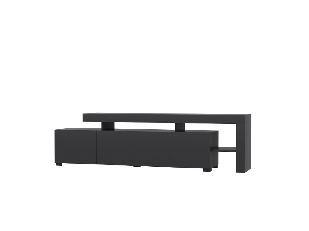 Soporte de TV de madera "Beliz" - 192 x 37 x 53 cm - Antracita