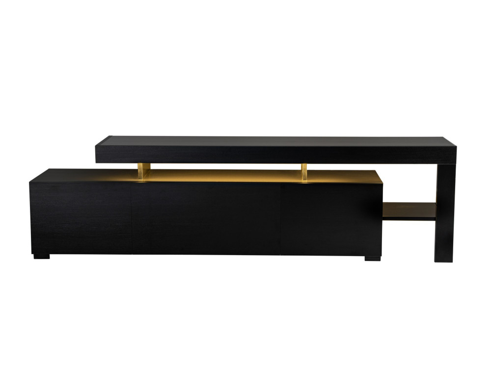 Soporte de TV de madera "Beliz" 192 x 37 x 53 cm - Madera negra