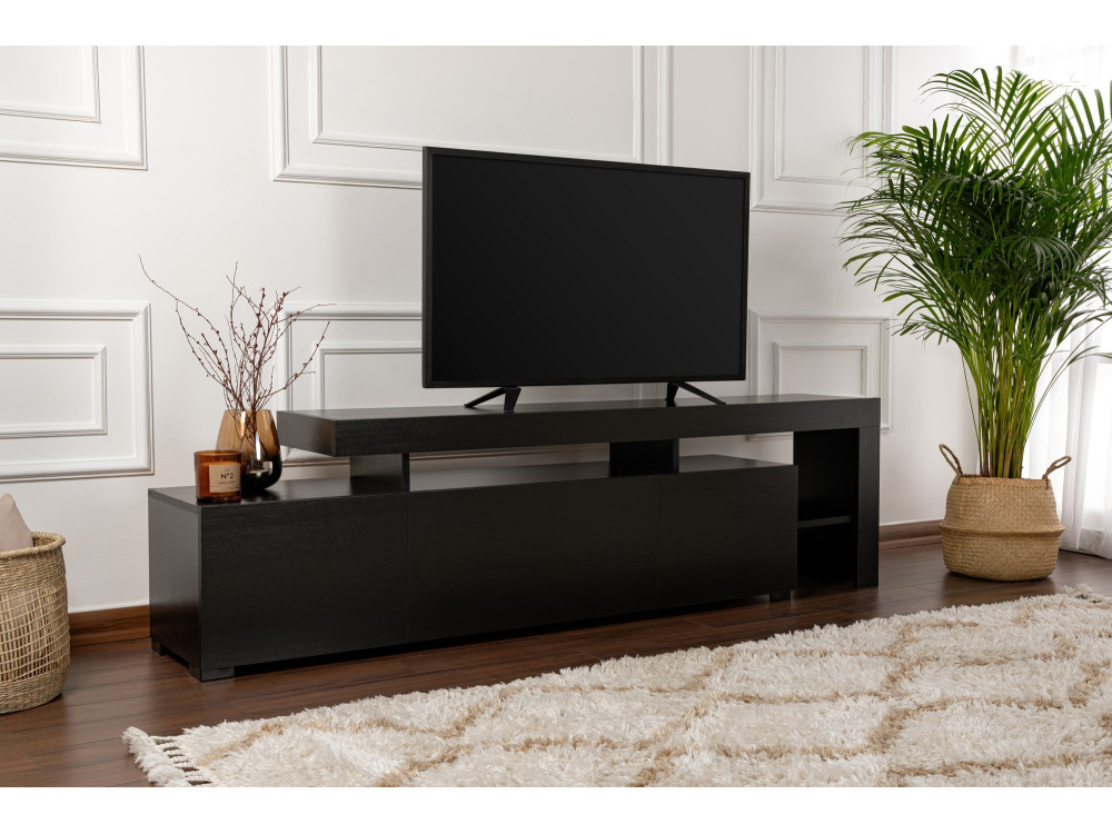 Soporte de TV de madera "Beliz" 192 x 37 x 53 cm - Madera negra