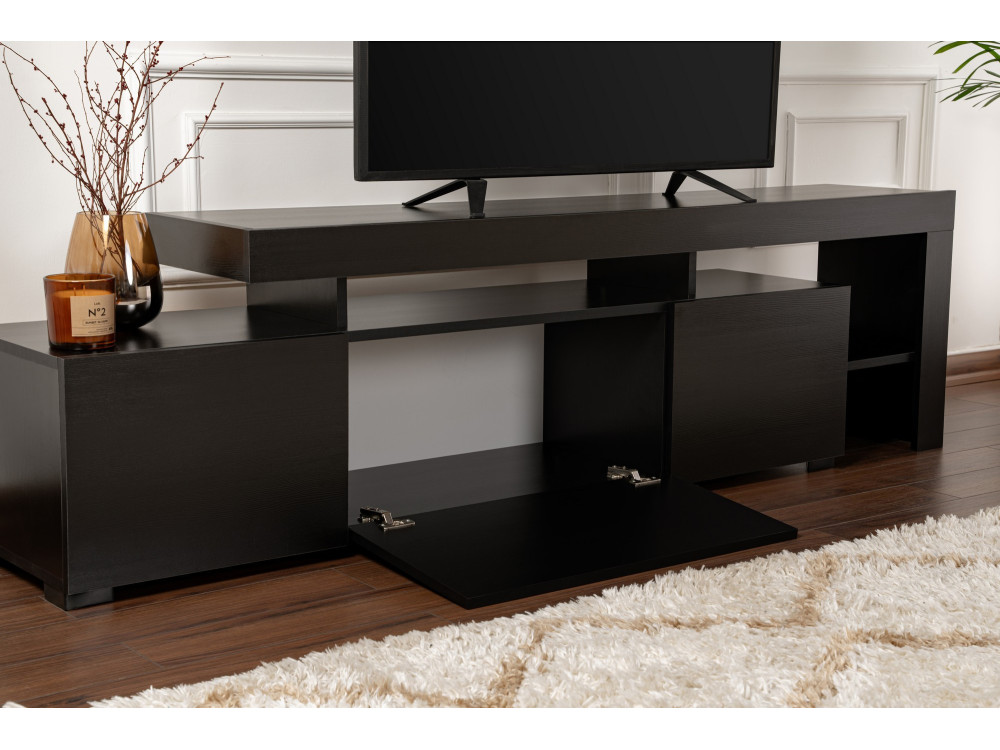 Soporte de TV de madera "Beliz" 192 x 37 x 53 cm - Madera negra