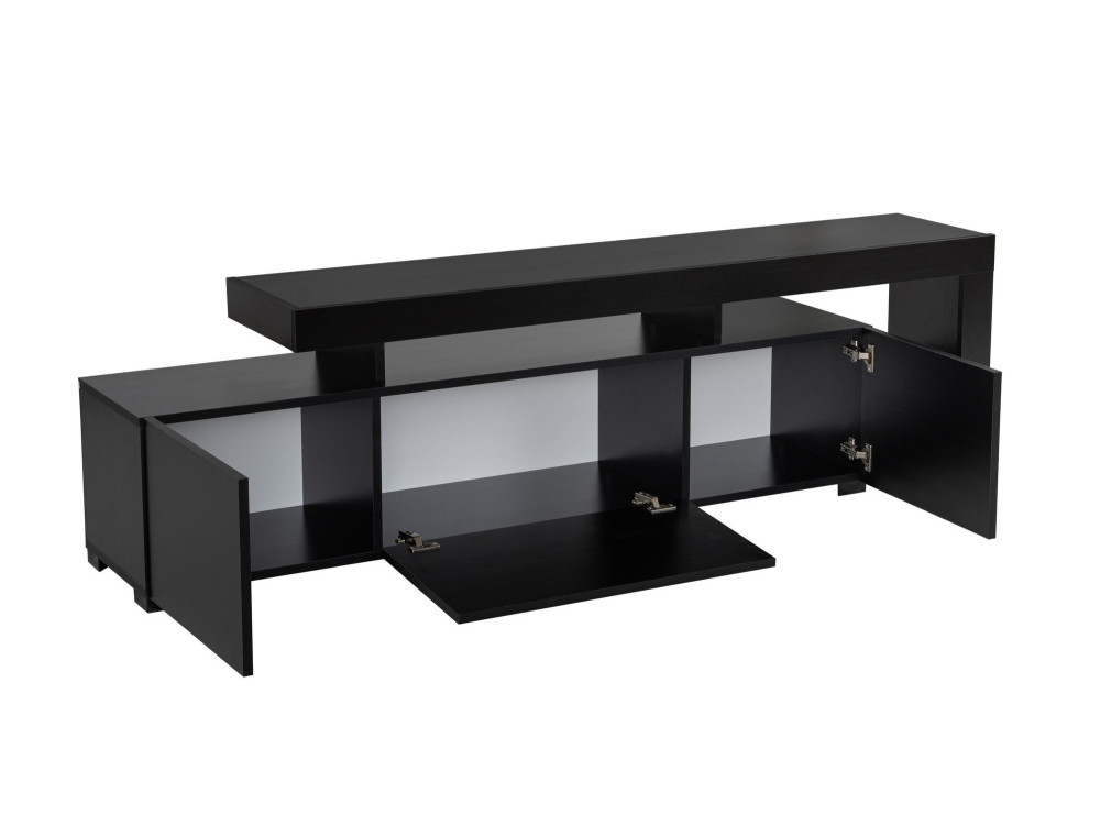 Soporte de TV de madera "Beliz" 192 x 37 x 53 cm - Madera negra