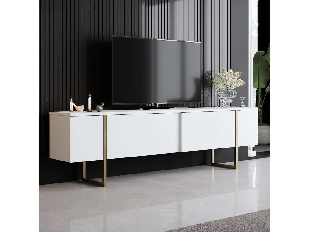 Soporte de TV de madera "Luxe" - 180 x 30 x 50 cm - Oro blanco