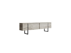 Soporte de TV de madera "Luxe" - 180 x 30 x 50 cm - TravertinoNegro