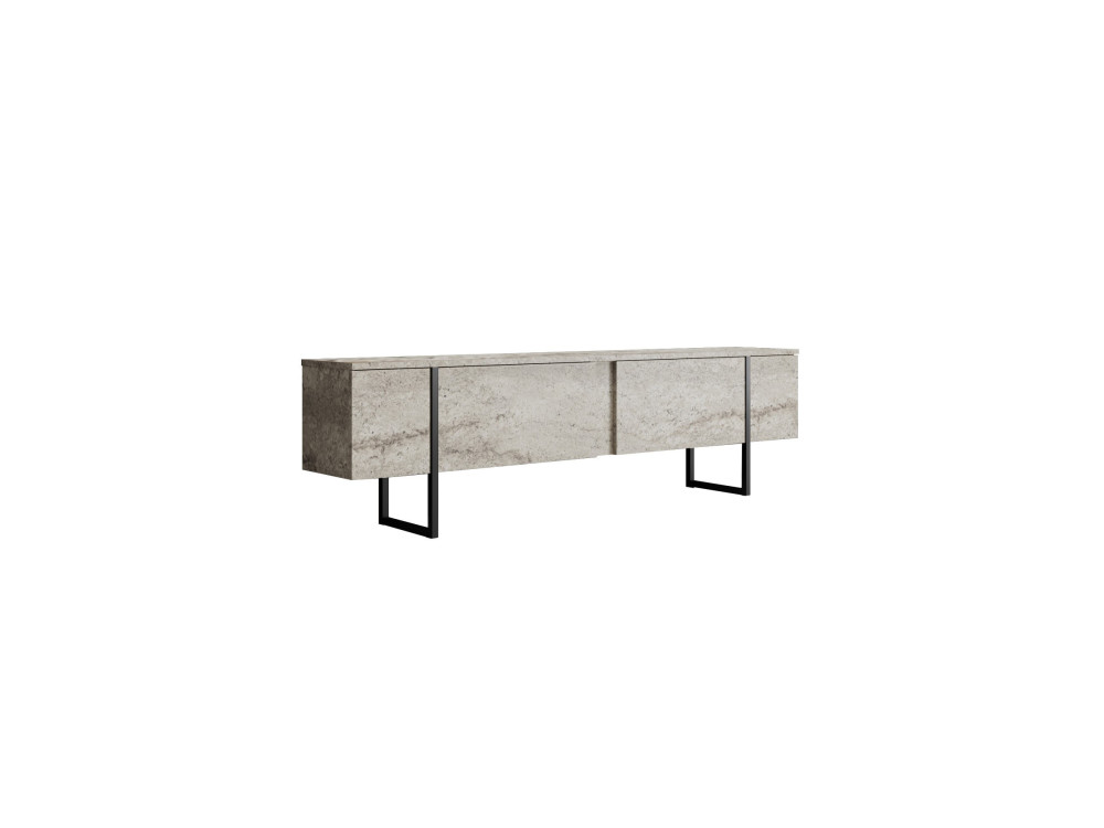Soporte de TV de madera "Luxe" - 180 x 30 x 50 cm - TravertinoNegro