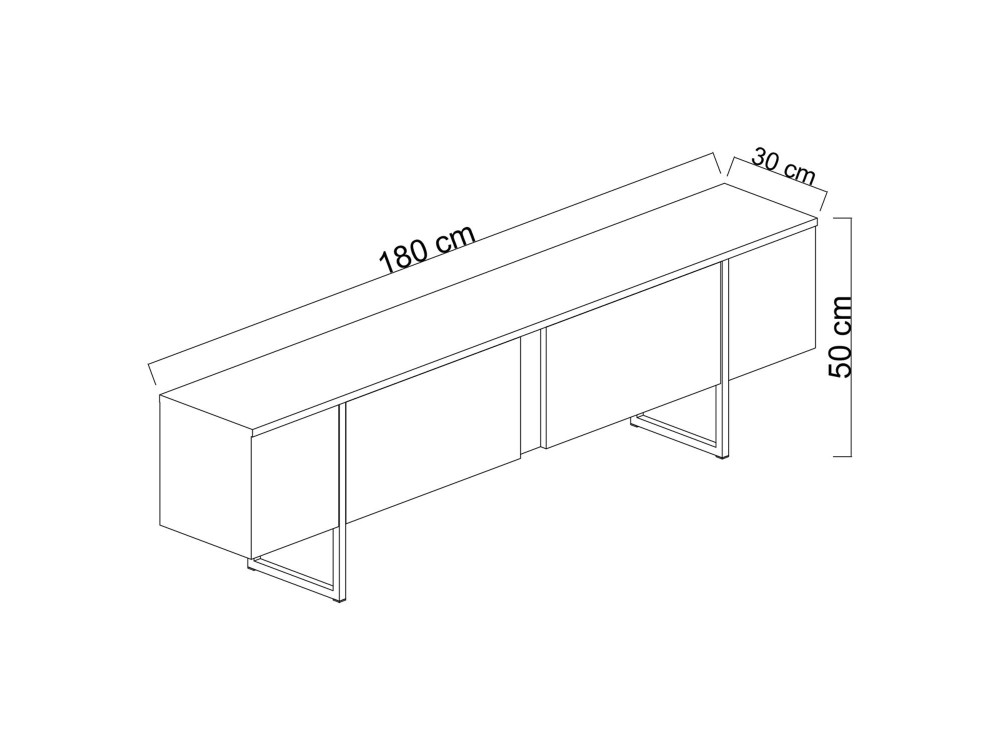 Soporte de TV de madera "Luxe" - 180 x 30 x 50 cm - NogalNegro