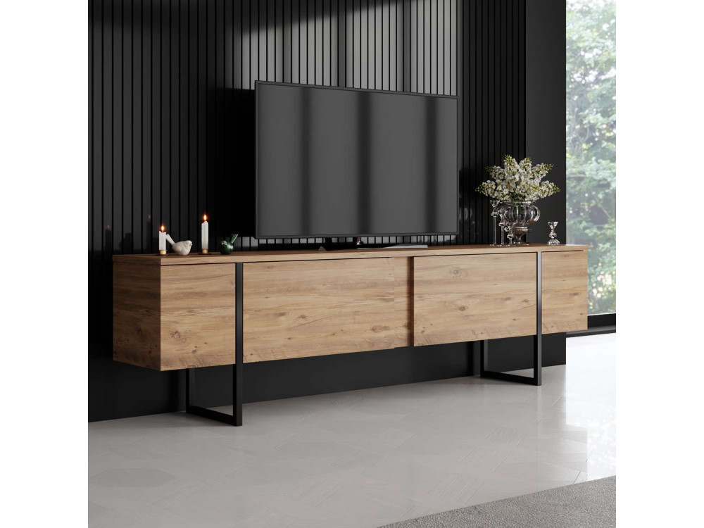 Soporte de TV de madera "Luxe" - 180 x 30 x 50 cm - Marrón