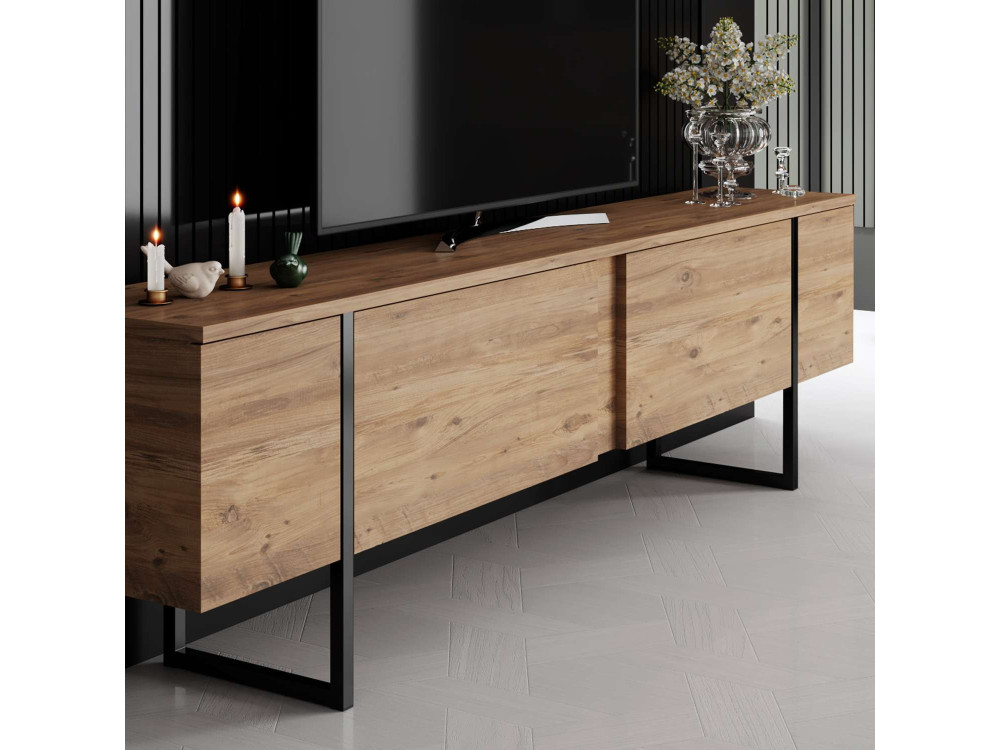 Soporte de TV de madera "Luxe" - 180 x 30 x 50 cm - Marrón